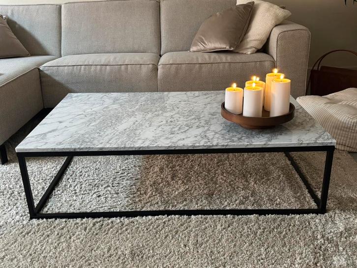 Marmeren salontafel, Huis en Inrichting, Tafels | Salontafels, Gebruikt, Ophalen