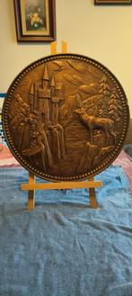 Decoratieve koperen plaat met afbeelding van Kasteel, Ophalen, Koper