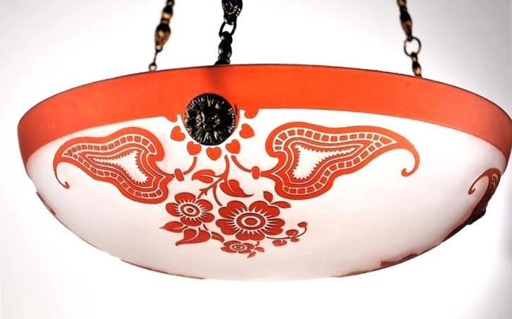 Val Saint Lambert - Hanglamp - VSL - Val St Lambert, Antiek en Kunst, Antiek | Glaswerk en Kristal, Ophalen of Verzenden