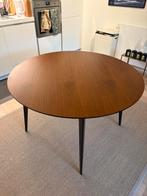 La Redoute mid-century ronde notenhout eettafel, Huis en Inrichting, Ophalen, Gebruikt, Rond, Mid-century