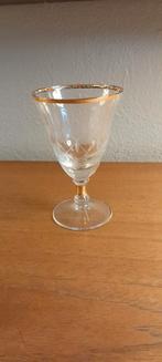 Prachtig gegraveerd glas met gouden randje., Antiek en Kunst, Ophalen