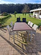 Tuintafel en stoelen 6 personen bristol, Tuin en Terras, Ophalen, Gebruikt, Rechthoekig