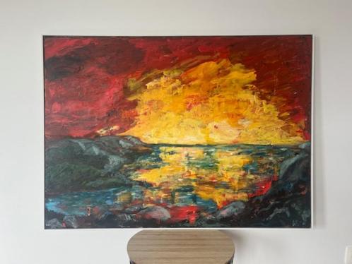 SCHILDERIJ ACRYL Red Yellow Blue, Antiek en Kunst, Kunst | Schilderijen | Modern, Ophalen