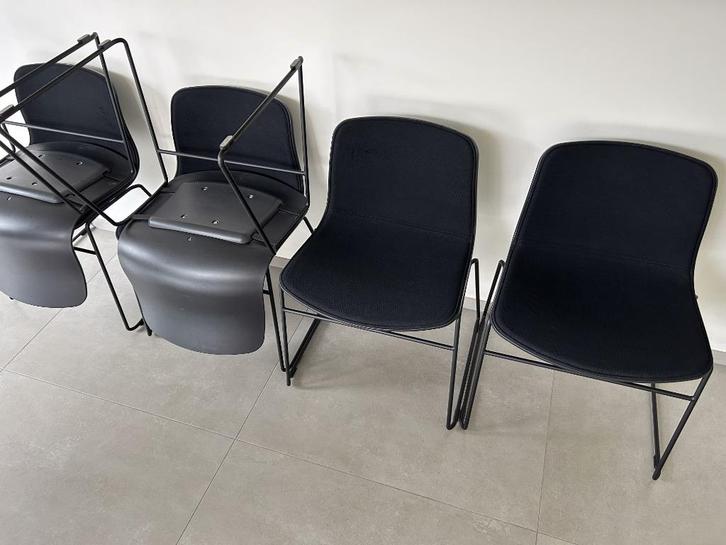 8x stoel HAY about a chair (ACC08) zwart - binnenbekleding, Huis en Inrichting, Stoelen, Gebruikt, Vijf, Zes of meer stoelen, Kunststof