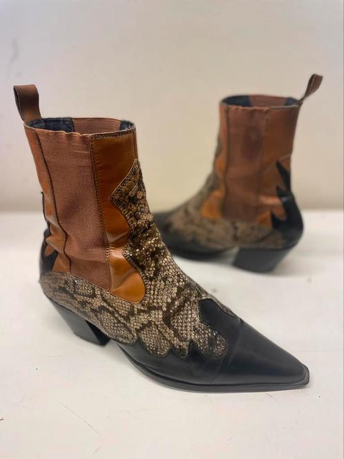 Vintage leren western laarsjes maat 42, Kleding | Dames, Schoenen, Gedragen, Lage of Enkellaarzen, Zwart, Ophalen of Verzenden