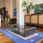Table basse Design Verre Chrome vintage 70s, Huis en Inrichting, Ophalen, Gebruikt, 100 tot 150 cm, Design