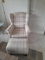 2 fauteuils met voetbank, Ophalen, Zo goed als nieuw, Hout