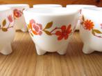 vintage arcopal 6 coquetiers motifs fleuris scania, Ophalen of Verzenden, Zo goed als nieuw, Kom(men)