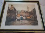 gesigneerde ets St andries Antwerpen , Alfred van Neste, Antiek en Kunst, Ophalen of Verzenden