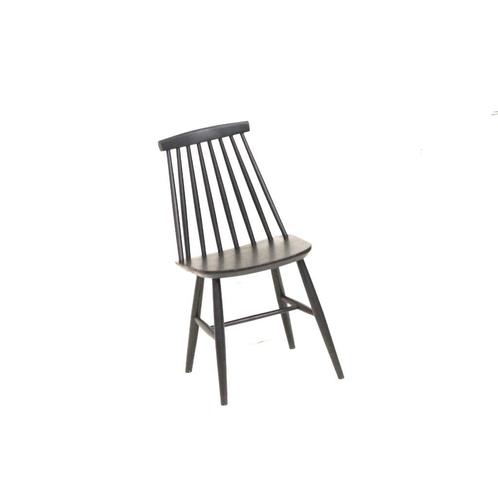 Vintage zwarte spijlenstoel bureaustoel eetkamerstoel '60, Huis en Inrichting, Stoelen, Verzenden