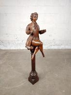 Groot antiek houten Mozart beeld, Antiek en Kunst, Ophalen