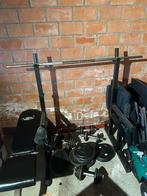 Fitness materiaal bench - rack - gewichten - bar - dumbells, Sport en Fitness, Ophalen, Gebruikt