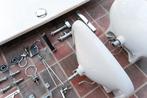 COMBO: douchebak + 2 lavabo’s + handenwasser + 2 tabletten, Doe-het-zelf en Bouw, Ophalen, Gebruikt, Chroom, Douche