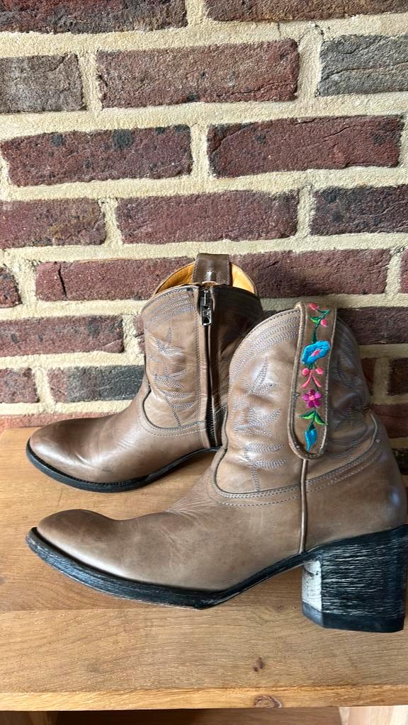 Leren Mexicana Old Gringo botjes 37,5, Kleding | Dames, Schoenen, Zo goed als nieuw, Lage of Enkellaarzen, Bruin, Ophalen of Verzenden