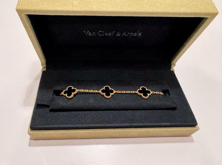 Vintage Alhambra van Cleef & Arpels, Handtassen en Accessoires, Armbanden, Zo goed als nieuw, Goud, Goud, Ophalen of Verzenden