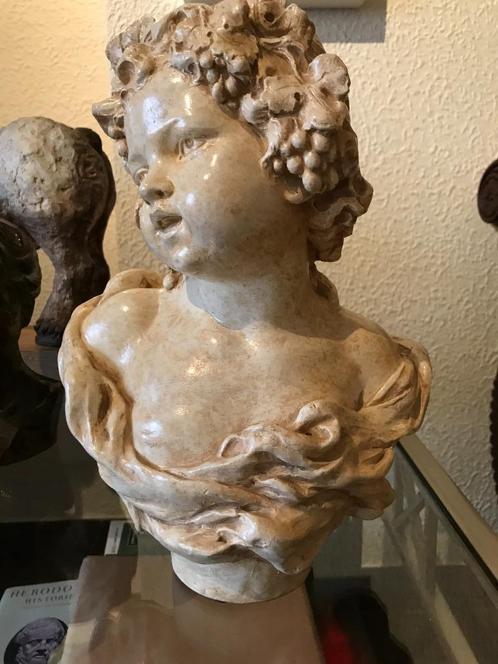 Sculptuur ,bacchante ,Gustave Van Vaerenbergh - gips-30 cm, Antiek en Kunst, Kunst | Beelden en Houtsnijwerken, Ophalen of Verzenden