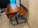 Vintage Schoolbank, herkomst Zwartberg (Genk)., Huis en Inrichting, Ophalen, Gebruikt, Bureau