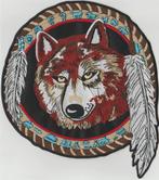 Wolf Indian Feather stoffen opstrijk patch embleem #1, Collections, Envoi, Neuf