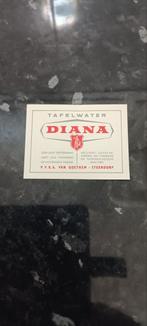 Oud tafelwater etiket Diana br. Van Goethem Steendorp, Ophalen of Verzenden