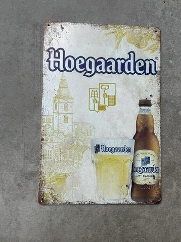 Plakkaat / bier bord hoegaarden 20x30cm, Enlèvement ou Envoi, Comme neuf, Panneau publicitaire