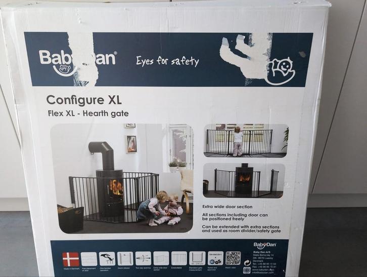 BabyDan Configure XL (Flex XL - Hearth Gate) zwart, Kinderen en Baby's, Traphekjes, Zo goed als nieuw, Ophalen