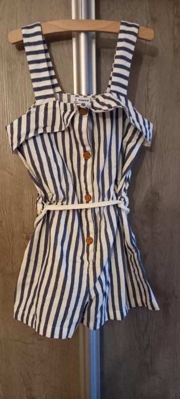 blauw wit gestreepte jumpsuit playsuit mayoral maat 128 beschikbaar voor biedingen