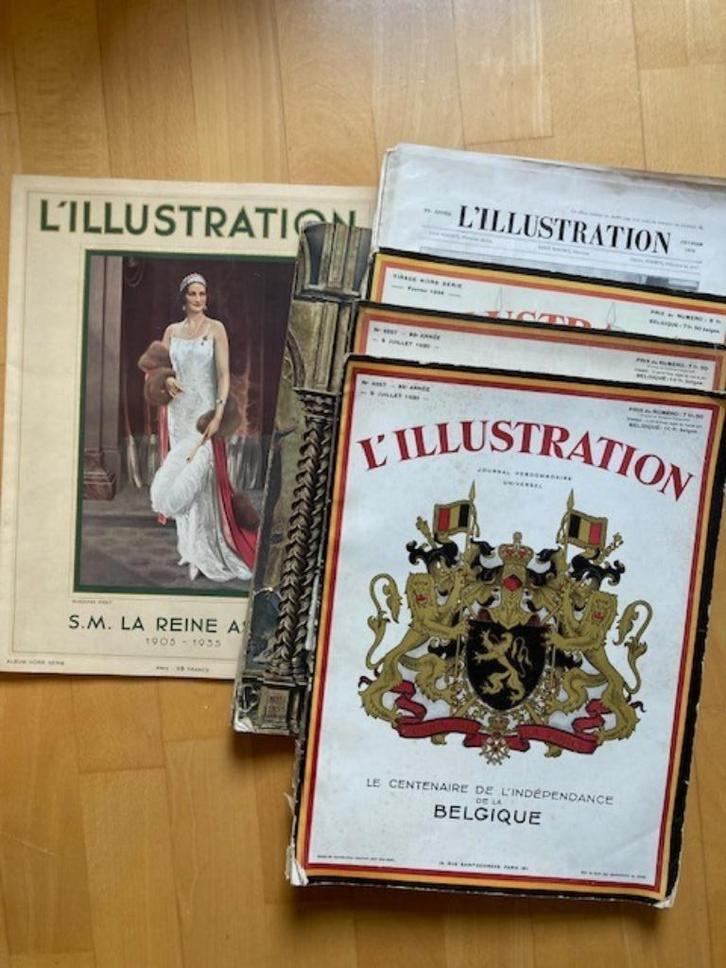 Oude tijdschriften "L'Illustration", Verzamelen, Koningshuis en Royalty, Gebruikt, Tijdschrift of Boek, Ophalen of Verzenden