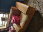 Cognac lederen retro mancave zetel, Ophalen, Gebruikt