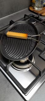 Gietijzeren koekenpan, Huis en Inrichting, Keuken | Potten en Pannen, Ophalen, Zo goed als nieuw, Koekenpan of Braadpan, Keramische plaat