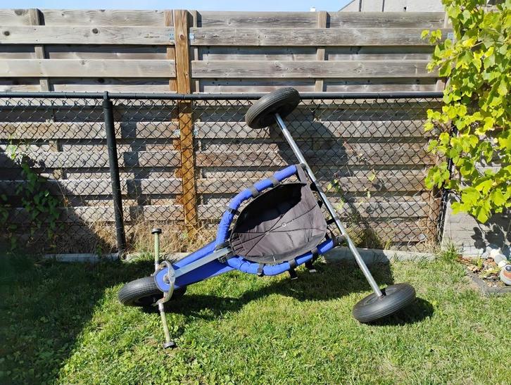 Kite wagen strandbuggy en flexifoil kites, Watersport en Boten, Kitesurfen, Zo goed als nieuw, Kite, 5 m², Ophalen