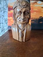 Buste indien en bois scupte main, Ophalen of Verzenden