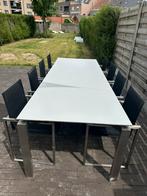 KOOPJE: Tuintafel 8 stoelen, Tuin en Terras, Ophalen, Gebruikt, Rvs