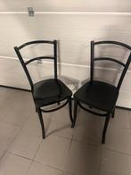 2 oude houten cafestoelen, Huis en Inrichting, Ophalen, Gebruikt, Zwart, Hout