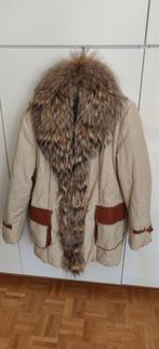Winterjas met pelsen kraag maat 46, Ophalen of Verzenden, Gedragen, Maat 46/48 (XL) of groter, Beige