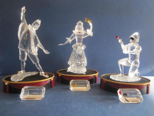 Swarovski SCS 1999, 2000, 2001 Pierrot, Harlekijn, Colombine, Verzamelen, Swarovski, Nieuw, Figuurtje, Ophalen of Verzenden