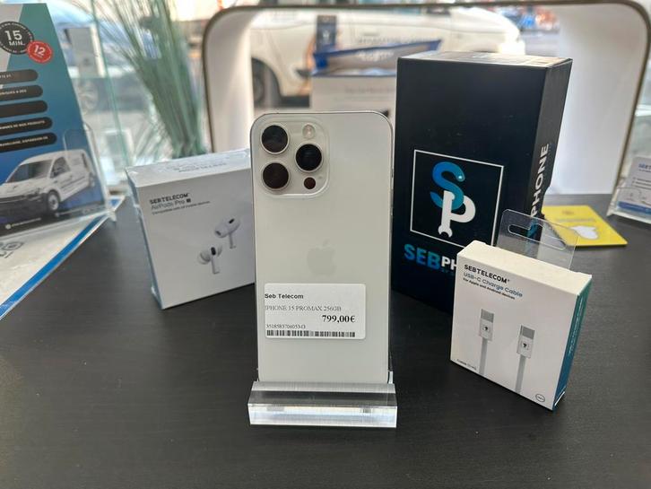 Iphone 15 pro max 256gb | avec garantie, Télécoms, Téléphonie mobile | Housses, Coques & Façades | Apple iPhone, Comme neuf, Enlèvement ou Envoi