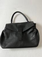 Mooie lederen handtas made in Italy, Handtassen en Accessoires, Tassen | Damestassen, Ophalen of Verzenden, Gebruikt, Zwart, Handtas