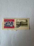 fragment timbres congo léopoldville 18f + 7f oblitérés, Enlèvement ou Envoi