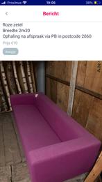 Zetel roze, Huis en Inrichting, Ophalen, Gebruikt, Driepersoons, Stof