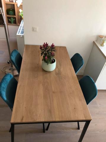 Tafel met massief eiken blad van 2 cm