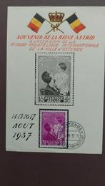 Souvenir de la Reine Astrid. Oostende aout 1937, Postzegels en Munten, Ophalen of Verzenden