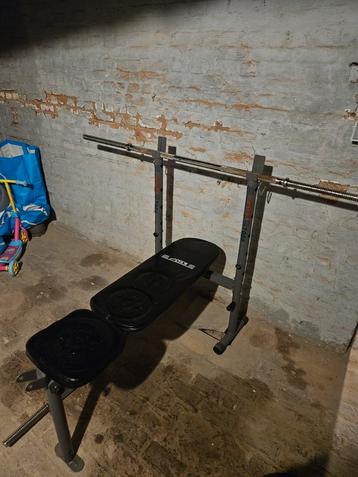 Fitnessbank met gewichten, Sport en Fitness, Ophalen, Gebruikt