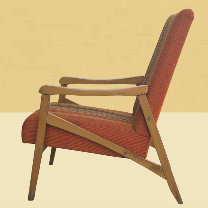 Mid-century fauteuil, Huis en Inrichting, Stoelen, Gebruikt, Eén, Ophalen
