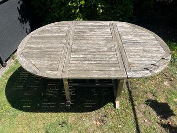 Houten tuintafel teak, Tuin en Terras, Tuintafels, Ophalen, Gebruikt, Ovaal, Hout