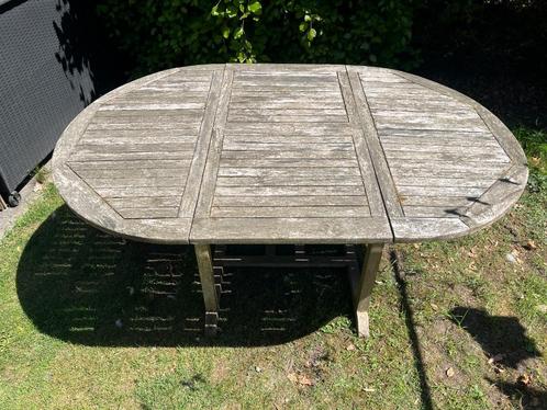 Houten tuintafel teak, Tuin en Terras, Tuintafels, Gebruikt, Ovaal, Hout, Ophalen