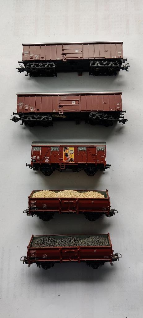 Märklin 5 goederenwagens, Hobby en Vrije tijd, Modeltreinen | H0, Gebruikt, Wagon, Wisselstroom, Märklin, Ophalen of Verzenden