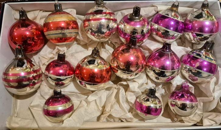 Boules de Noël anciennes ajeko 15 pièces., Divers, Noël, Enlèvement ou Envoi