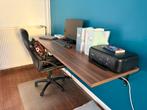 Bureau-plank met zwarte beugels, Huis en Inrichting, Bureaus, Ophalen, Zo goed als nieuw, Bureau
