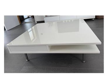 Witte glanzende salontafel met lades en opbergruimte beschikbaar voor biedingen