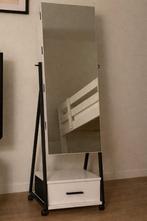 Staande spiegel met opbergruimte voor juwelen, Huis en Inrichting, Ophalen, 100 tot 150 cm, Zo goed als nieuw, Rechthoekig